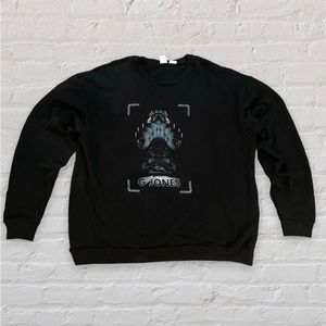 Black G Jones Long Sleeve Crew Neck Pullover Sweatshirt